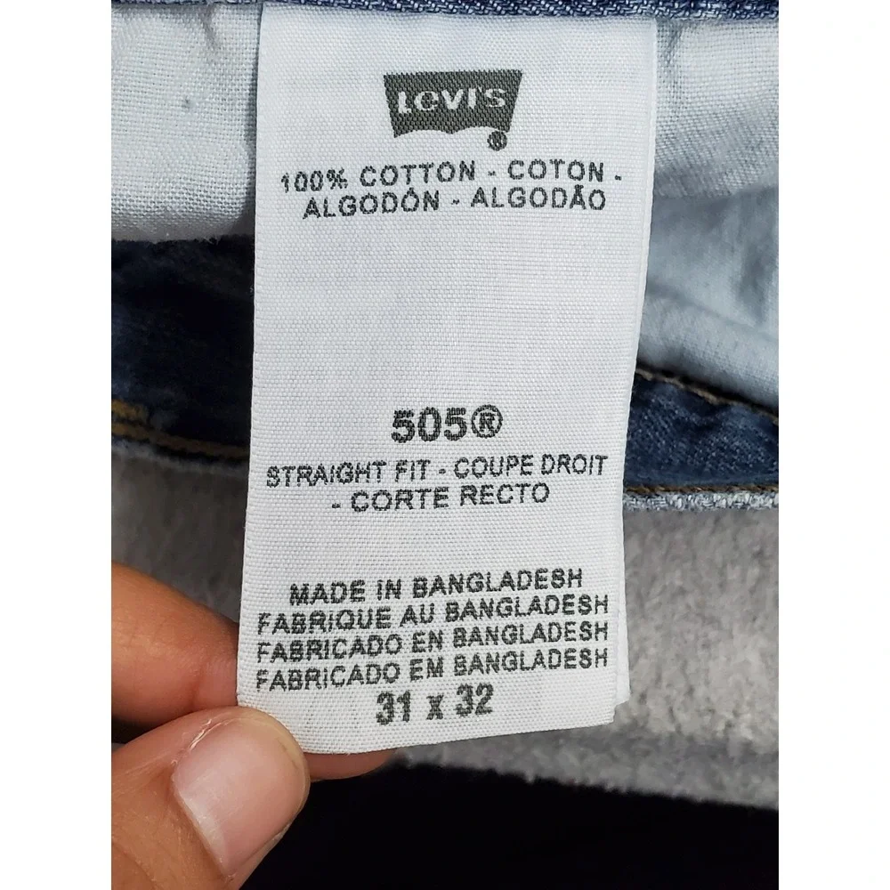 Levi's 505 Men Jeans 31X32 Light Blue Denim Straight Fit 32